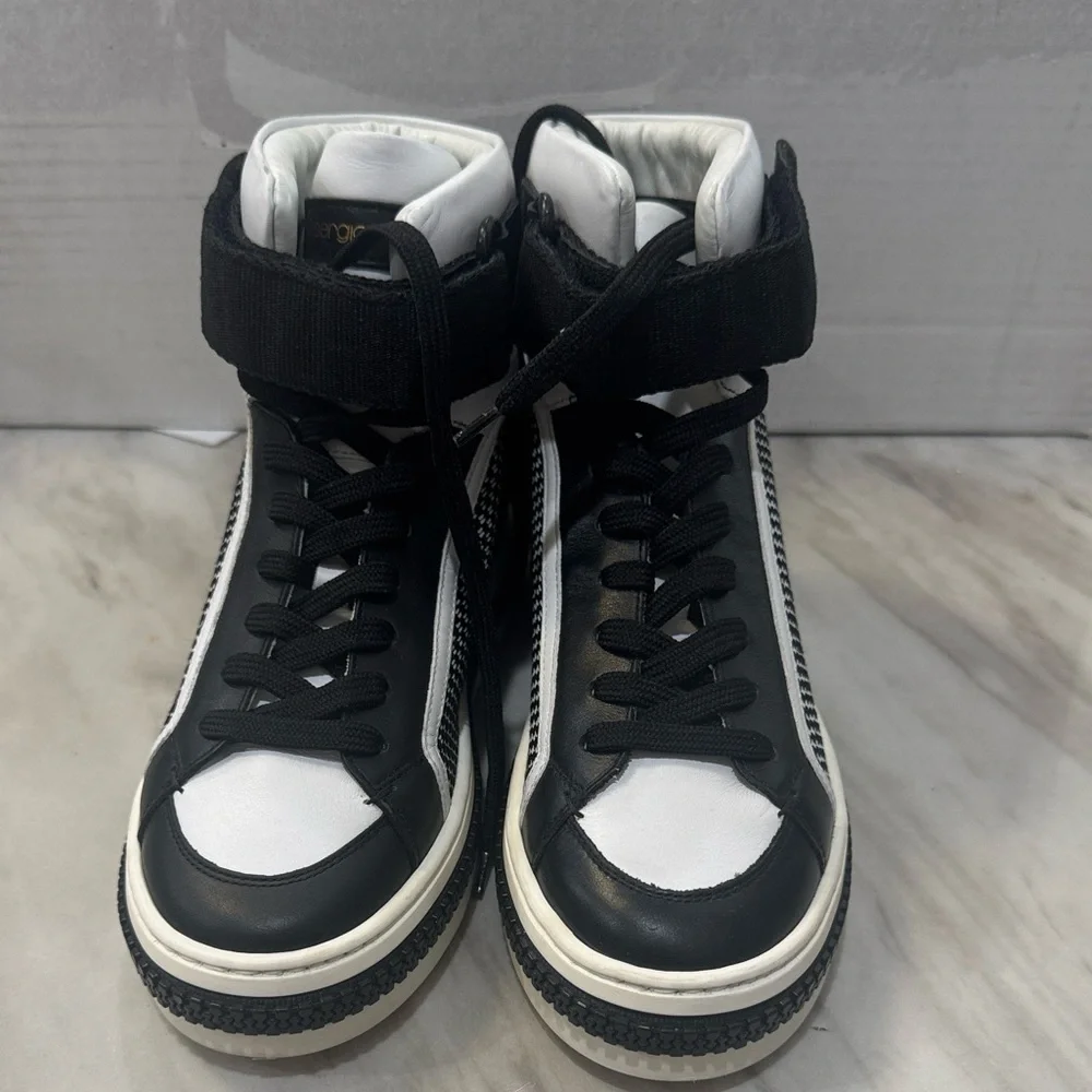 Sergio Rossi Black and White High-Top Sneakers size 35